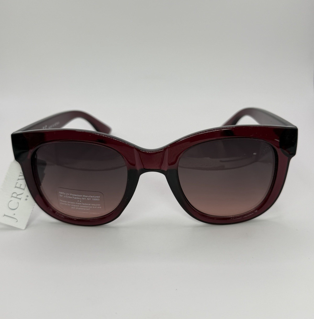 J Crew Oversized Square Frame Sunglasses Womens One Size Vintage Burgundy